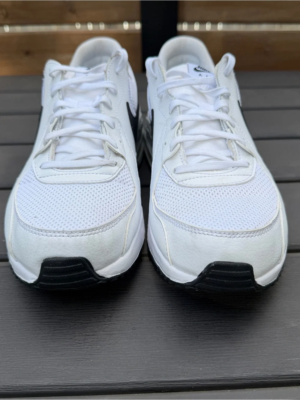 Nike Air Max Excee White Black Check Size 11.5 CD4165-100 Lace Up Low Top 2019